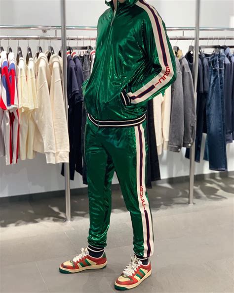 gucci tracksuit green and red